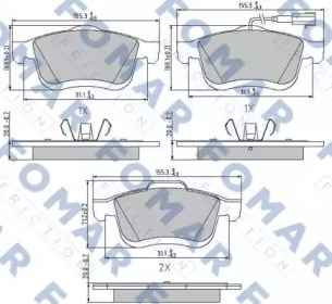 FOMAR FRICTION fo894881 -  Комплект тормозных колодок, дисковый тормоз